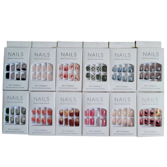 15 packs random beautiful fake nails