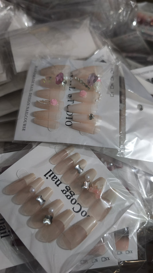 High quality Fancy stone nails with nail sticker