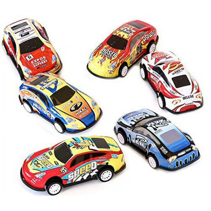 25 cars in different colors and characters