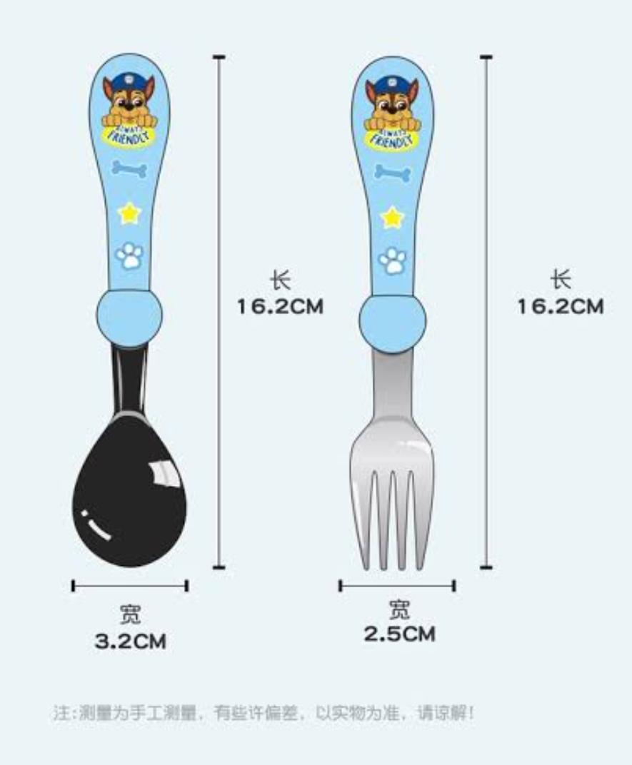 Stainless steel spoon-fork set ( 2 sets : pink set and blue set )