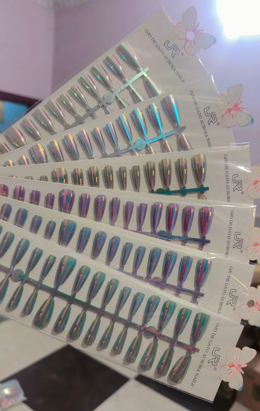 Set of 6 pieces of stick cat eye nail (30 nails in each stick)