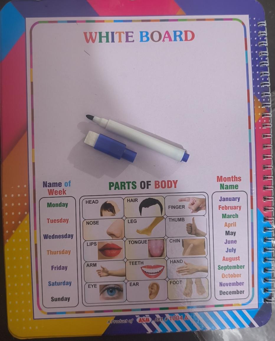 7 in 1 reading and writing wipe and clean book