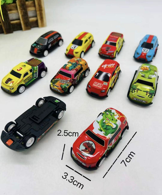 25 cars in different colors and characters