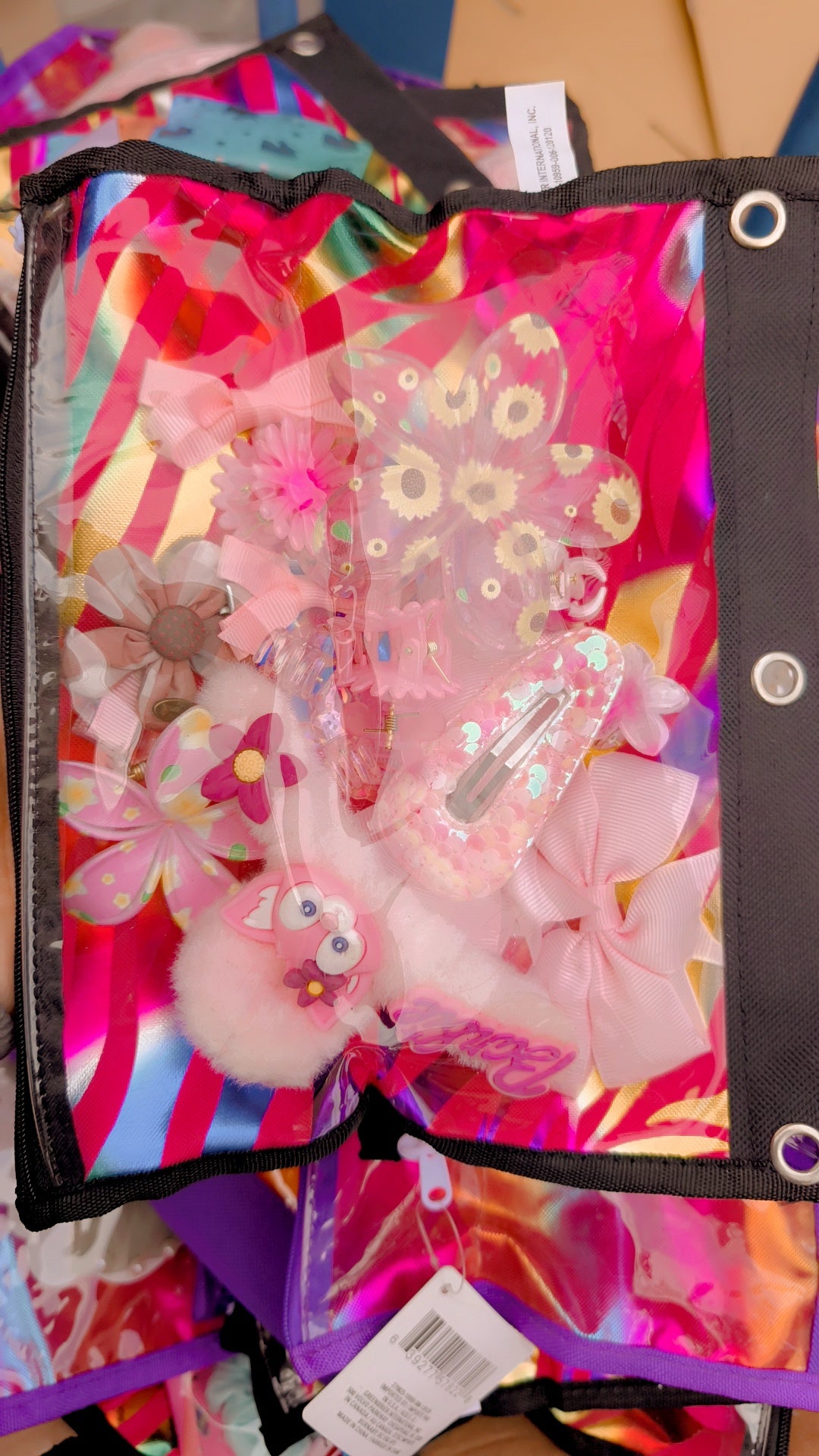 Bag hair accessories in different colours
