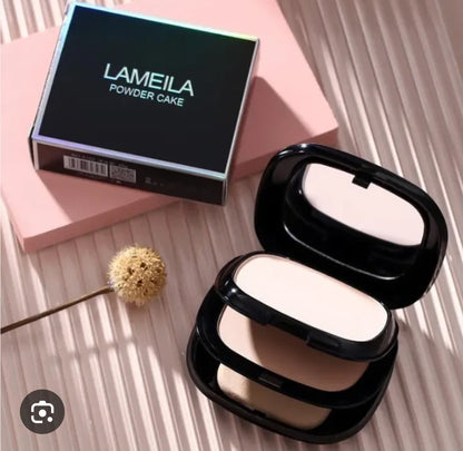 Foundation Oil Control Pressed Powder Double Layer Concealer Full Coverage Light Powder Natural Circulating for Women Lipolytic