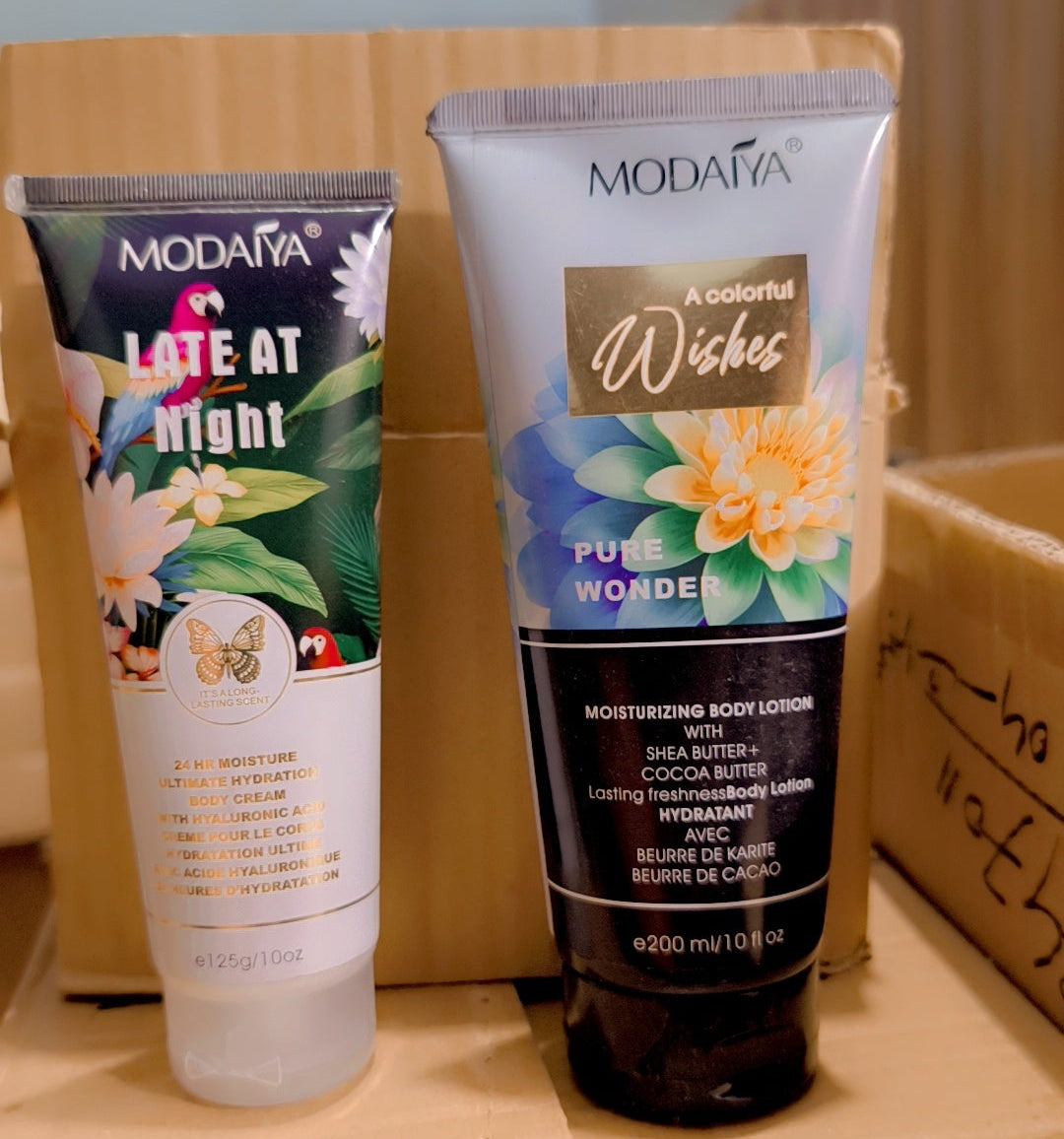 Pair of body lotion and body cream