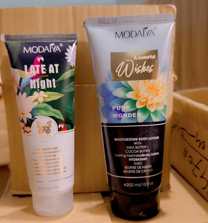 Pair of body lotion and body cream