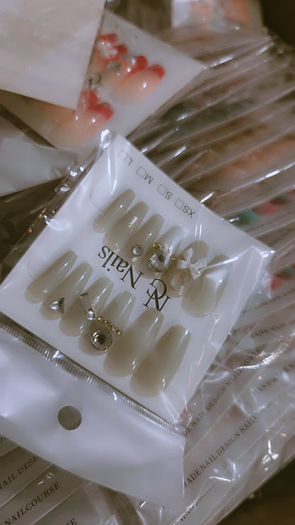 High quality Fancy stone nails with nail sticker