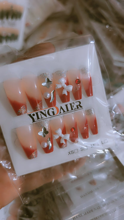 High quality Fancy stone nails with nail sticker