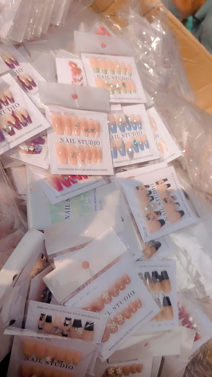 High quality Fancy stone nails with nail sticker