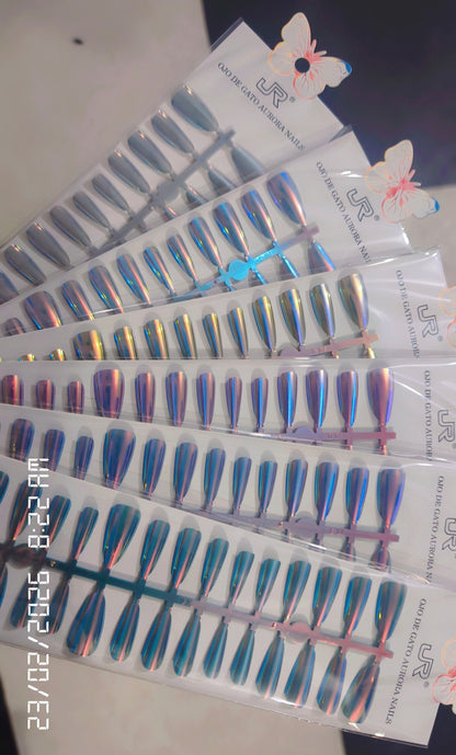 Set of 6 pieces of stick cat eye nail (30 nails in each stick)