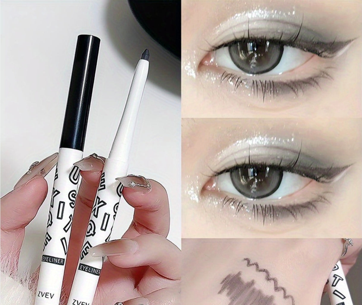 Long lasting, smudge free, black colour eyeliner pencil