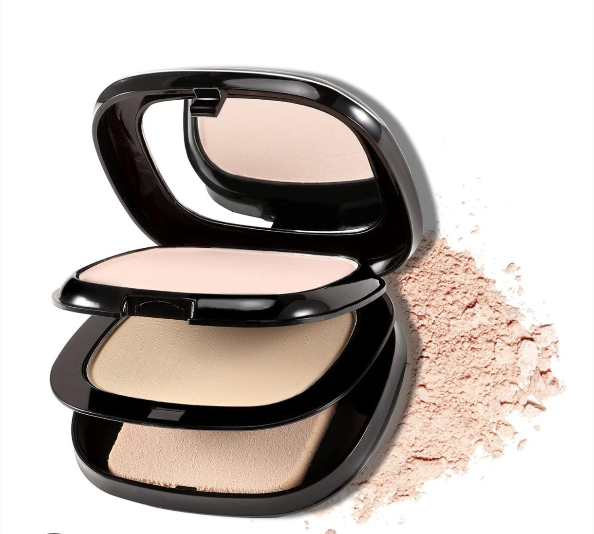 Foundation Oil Control Pressed Powder Double Layer Concealer Full Coverage Light Powder Natural Circulating for Women Lipolytic