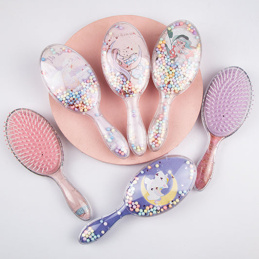 Air cushion beaded filled hair brush