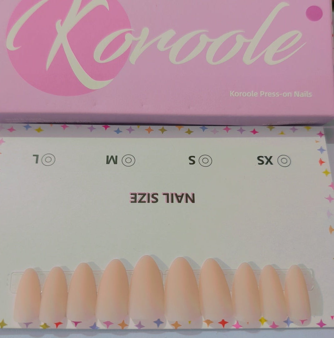 3 nail sets with full nail application kit (peach, french tip, french tip with bow art)