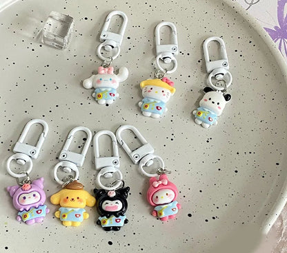 5 Miniso cute characters mini keychain for bags and mobile